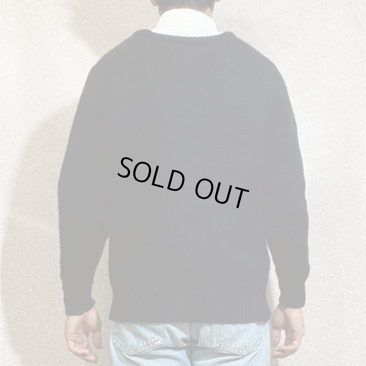 画像20: 「L.L.Bean(エルエルビーン)」ウールマーク ブラック シェットランド ピュアウール ニット (20)