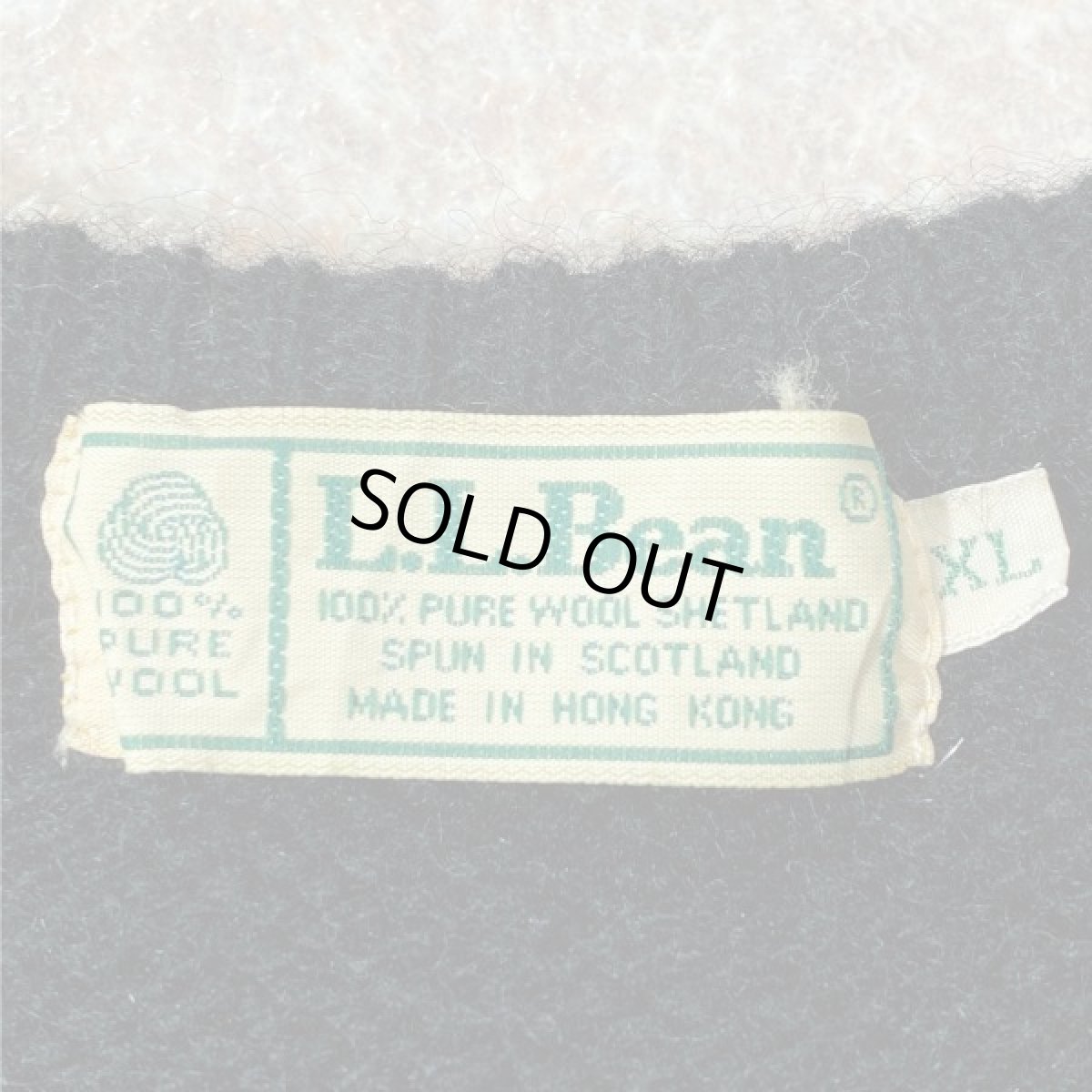 画像7: 「L.L.Bean(エルエルビーン)」ウールマーク ブラック シェットランド ピュアウール ニット (7)