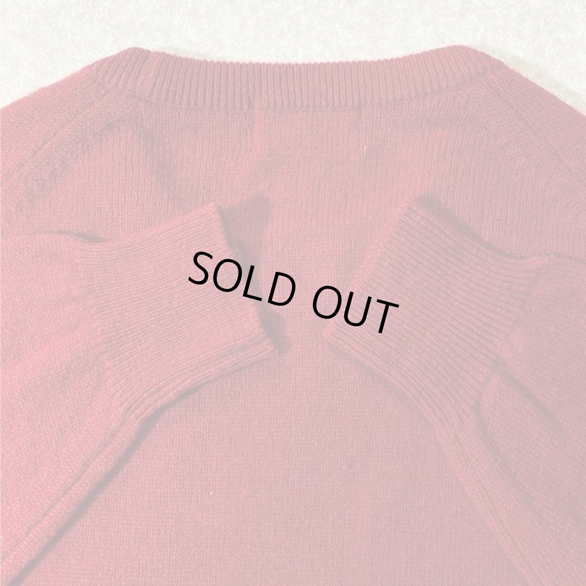 画像12: 「L.L.Bean(エルエルビーン)」スコットランド製 レッド ラグランスリーブ ハイゲージ ラムズ ニット (12)