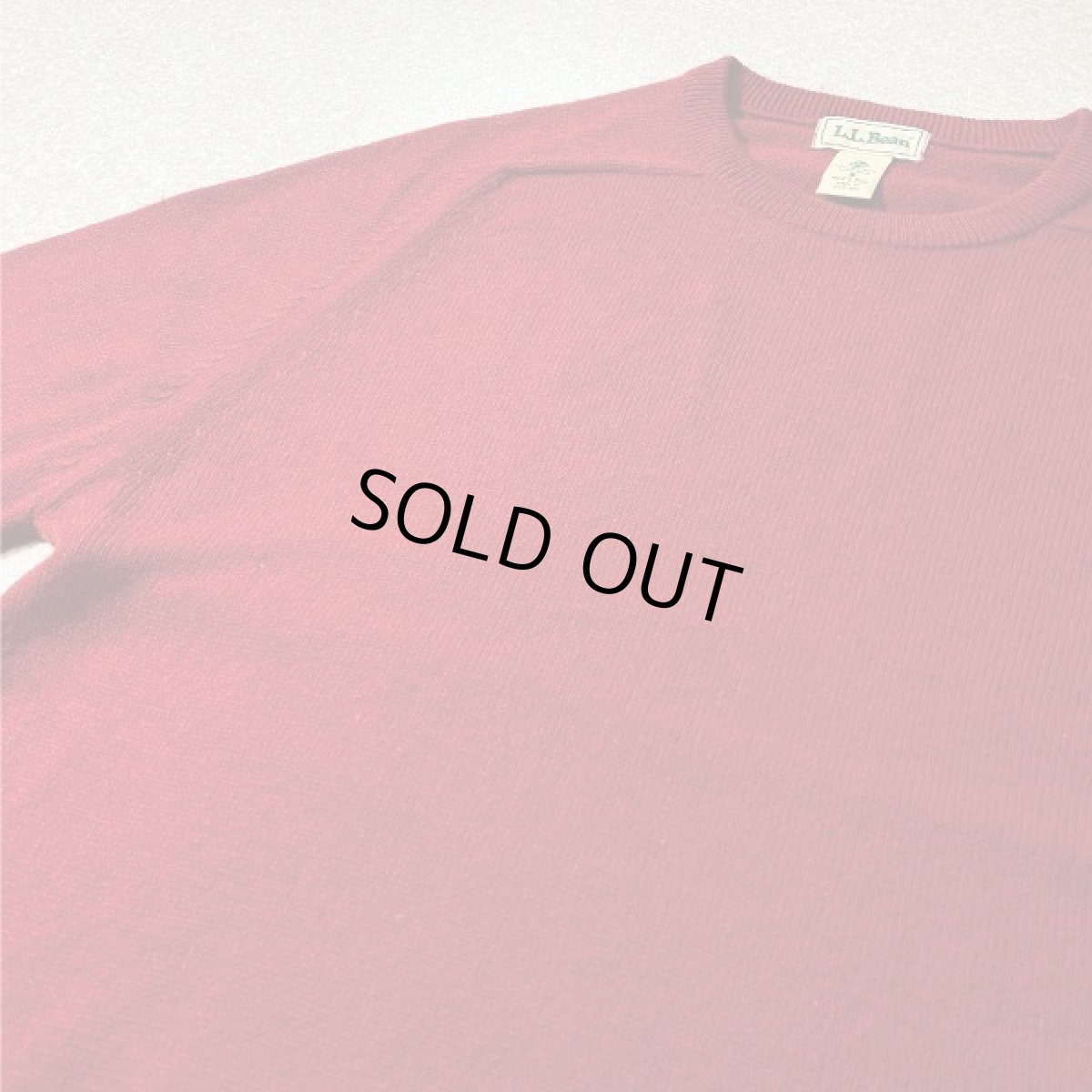 画像14: 「L.L.Bean(エルエルビーン)」スコットランド製 レッド ラグランスリーブ ハイゲージ ラムズ ニット (14)