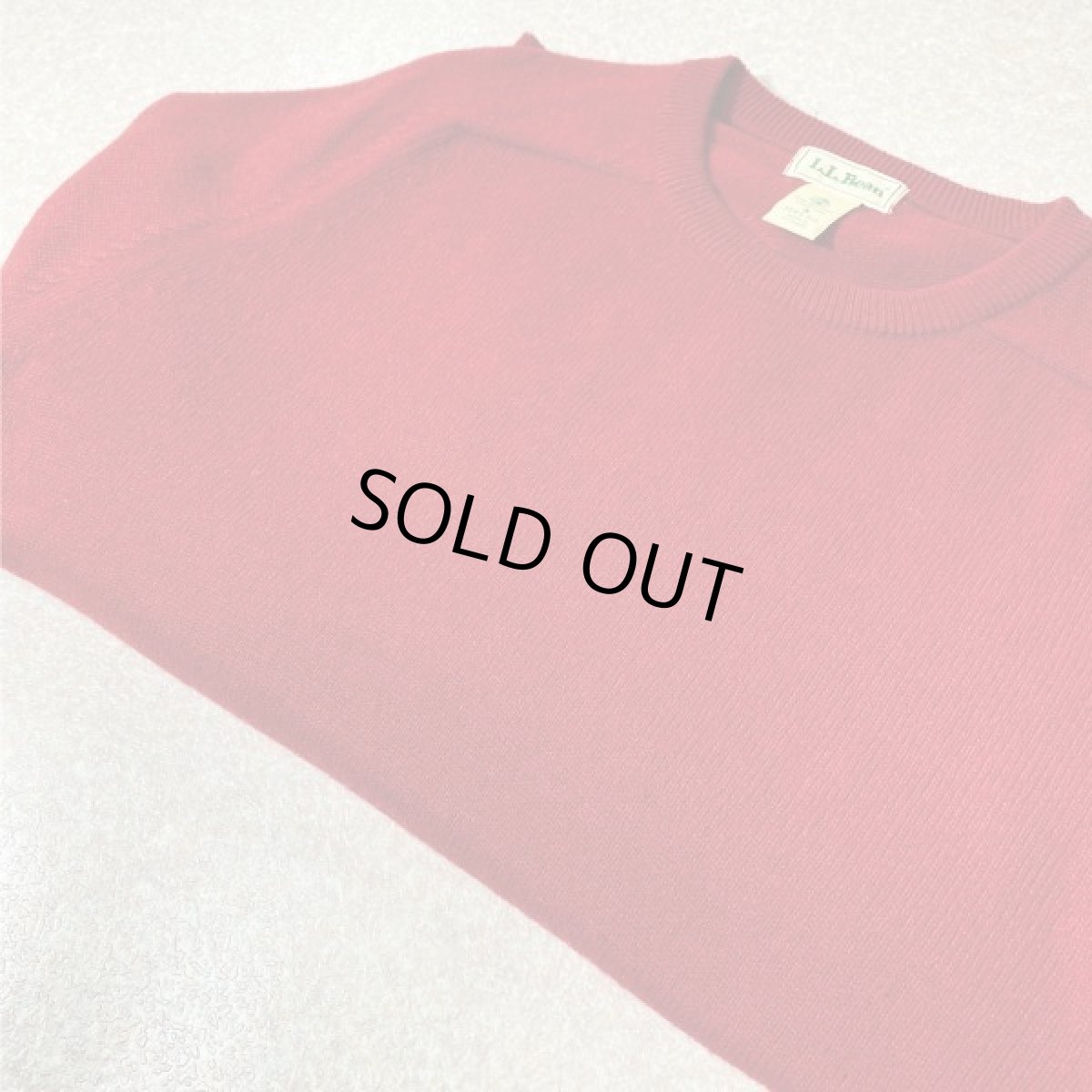 画像15: 「L.L.Bean(エルエルビーン)」スコットランド製 レッド ラグランスリーブ ハイゲージ ラムズ ニット (15)