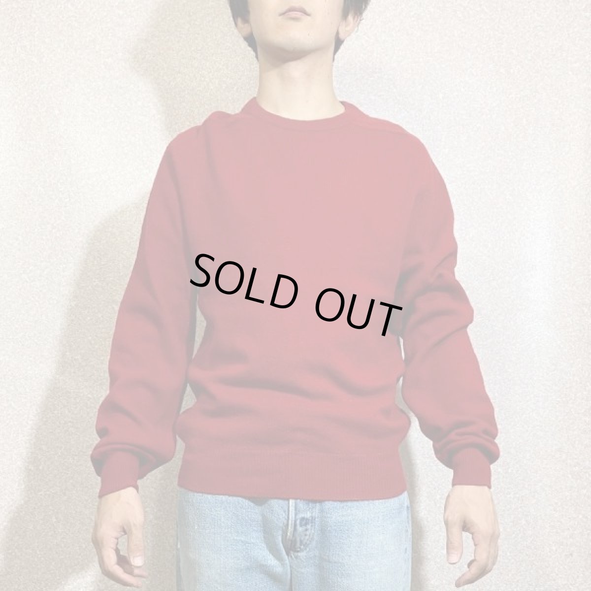 画像16: 「L.L.Bean(エルエルビーン)」スコットランド製 レッド ラグランスリーブ ハイゲージ ラムズ ニット (16)