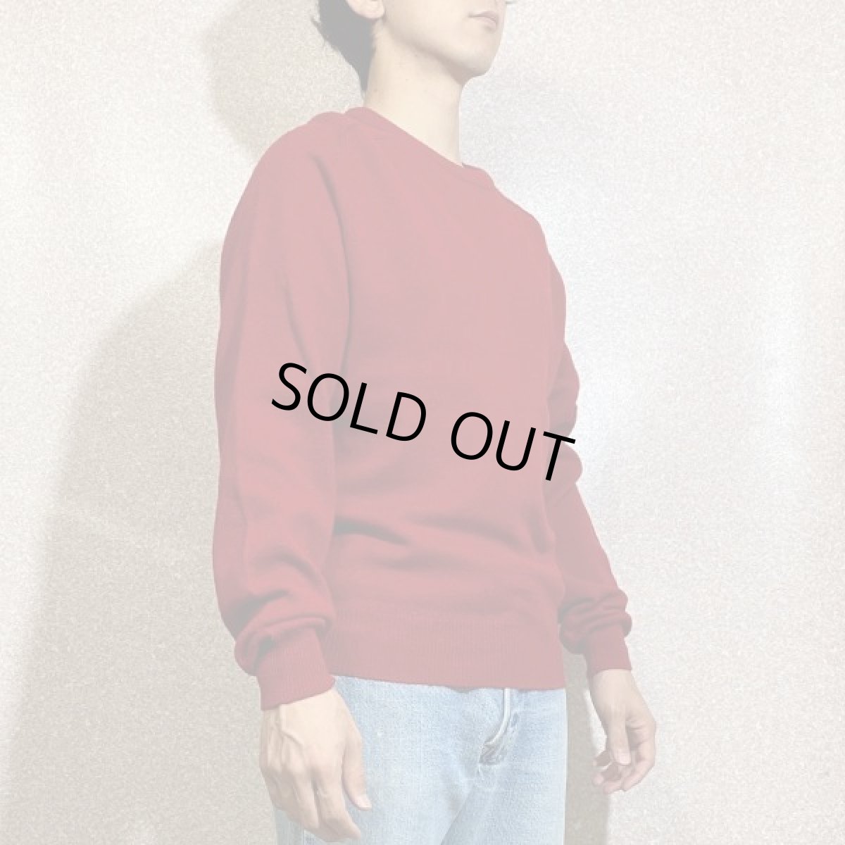 画像17: 「L.L.Bean(エルエルビーン)」スコットランド製 レッド ラグランスリーブ ハイゲージ ラムズ ニット (17)