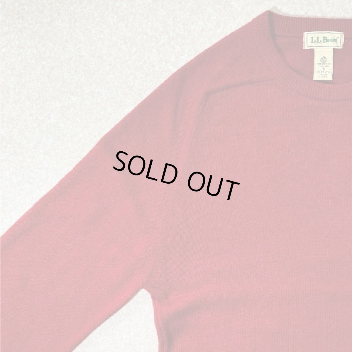 画像2: 「L.L.Bean(エルエルビーン)」スコットランド製 レッド ラグランスリーブ ハイゲージ ラムズ ニット (2)