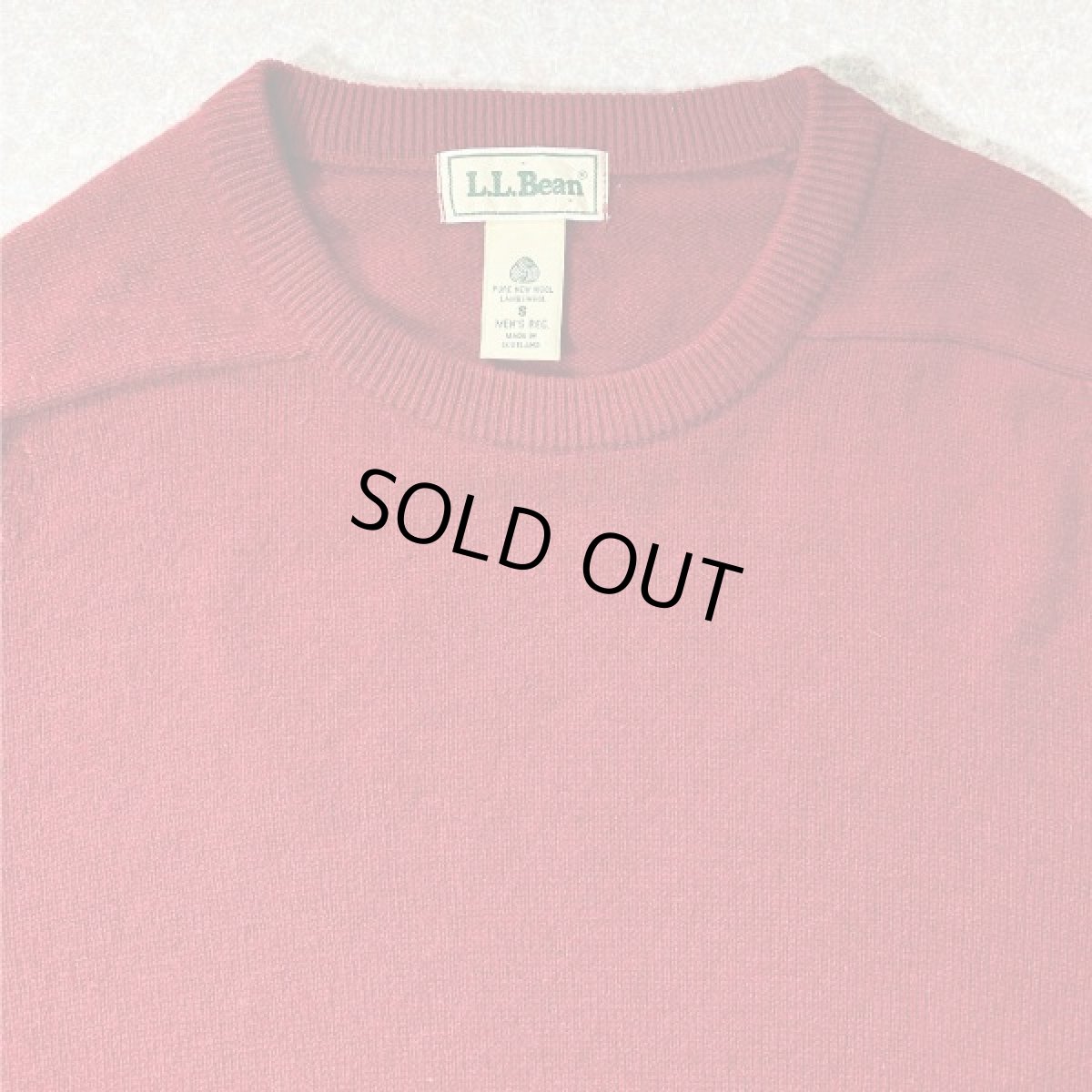 画像3: 「L.L.Bean(エルエルビーン)」スコットランド製 レッド ラグランスリーブ ハイゲージ ラムズ ニット (3)