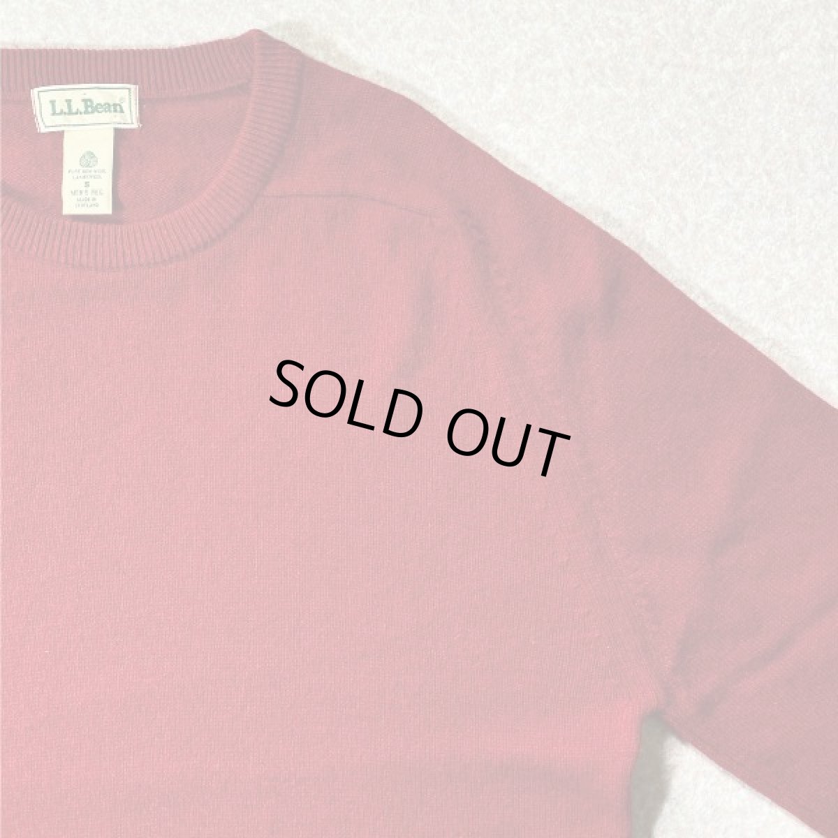 画像4: 「L.L.Bean(エルエルビーン)」スコットランド製 レッド ラグランスリーブ ハイゲージ ラムズ ニット (4)