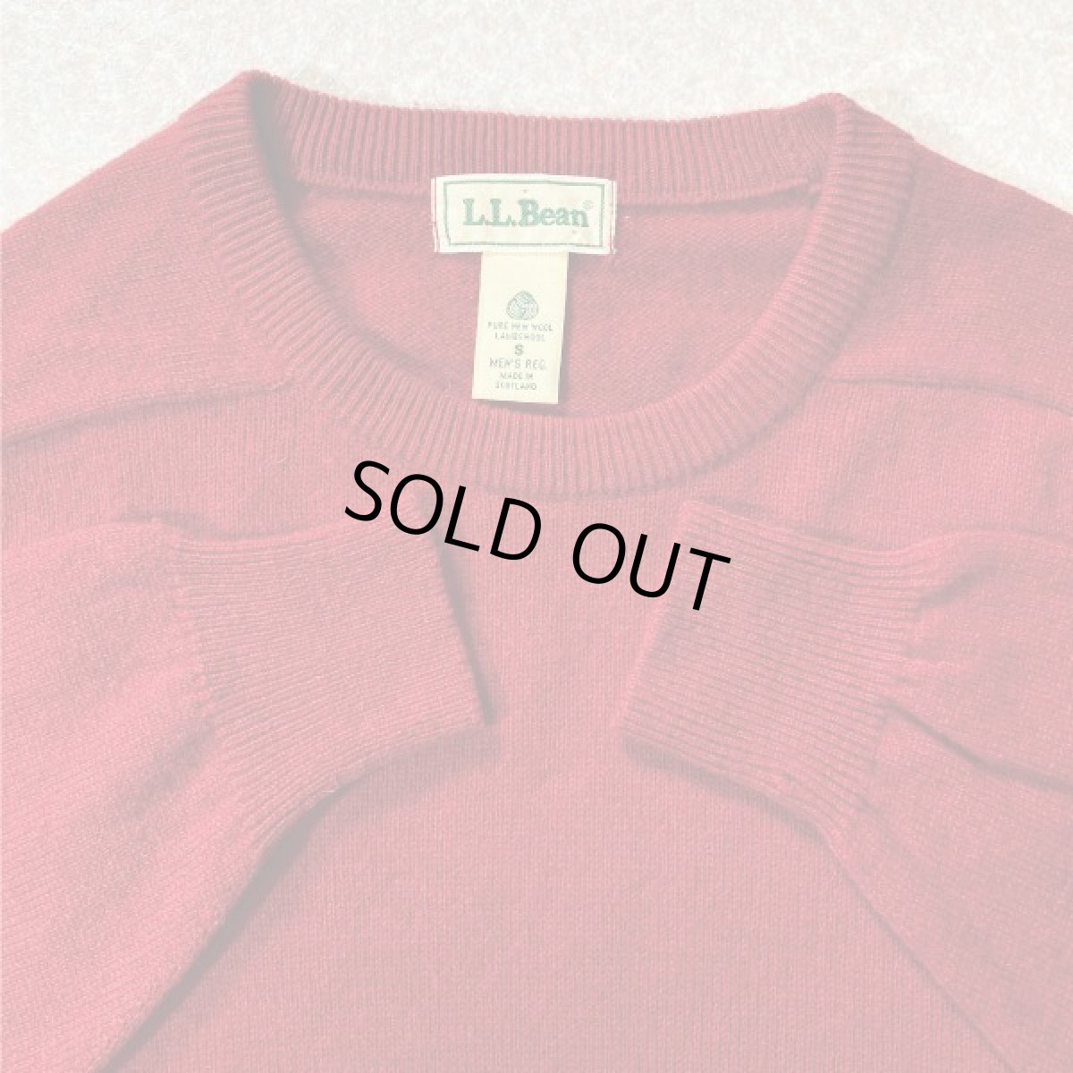 画像5: 「L.L.Bean(エルエルビーン)」スコットランド製 レッド ラグランスリーブ ハイゲージ ラムズ ニット (5)