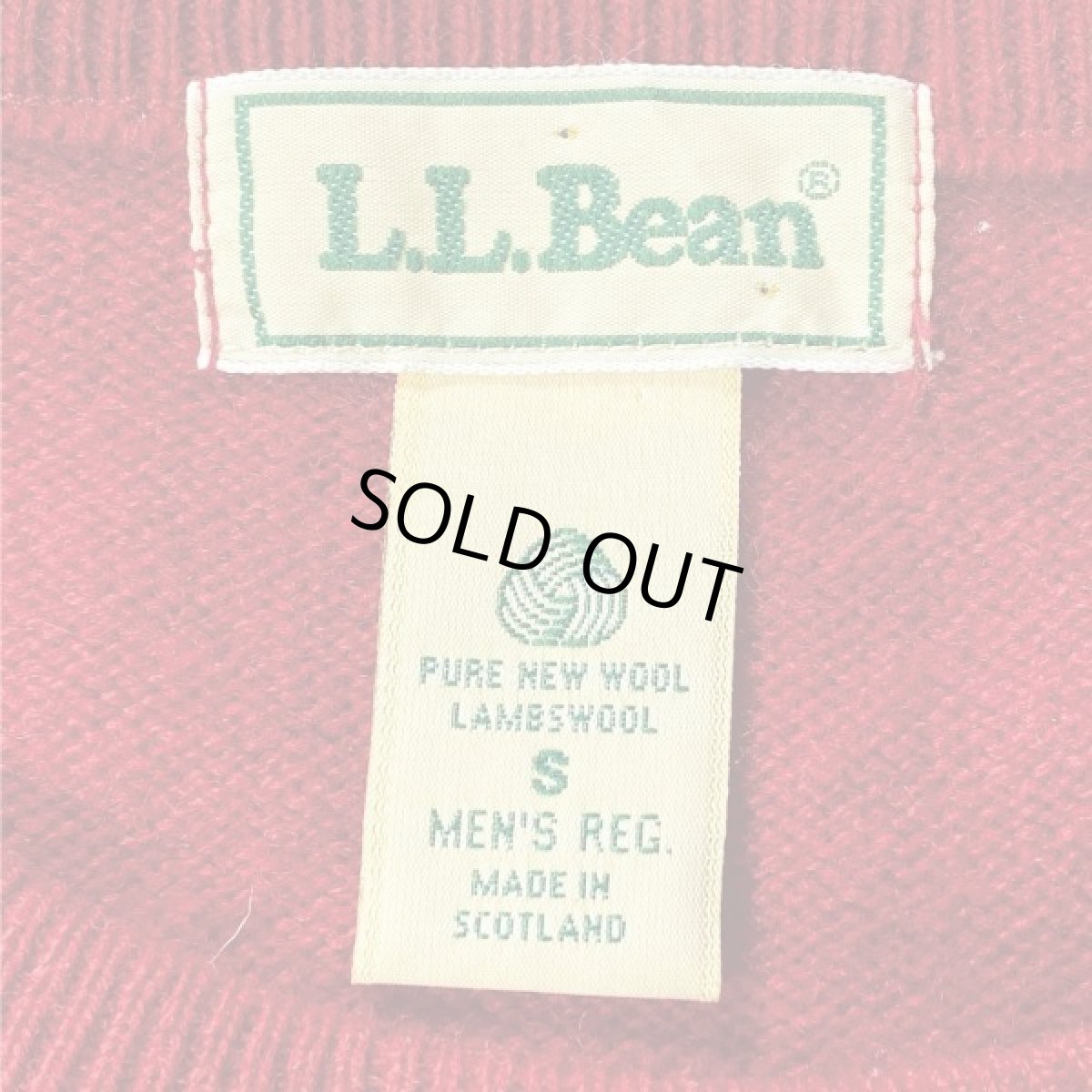 画像7: 「L.L.Bean(エルエルビーン)」スコットランド製 レッド ラグランスリーブ ハイゲージ ラムズ ニット (7)