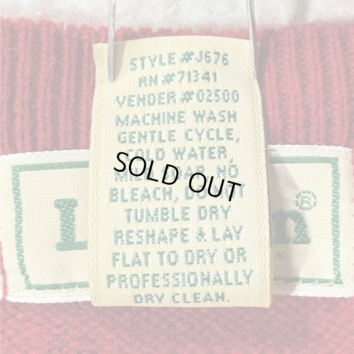 画像8: 「L.L.Bean(エルエルビーン)」スコットランド製 レッド ラグランスリーブ ハイゲージ ラムズ ニット (8)