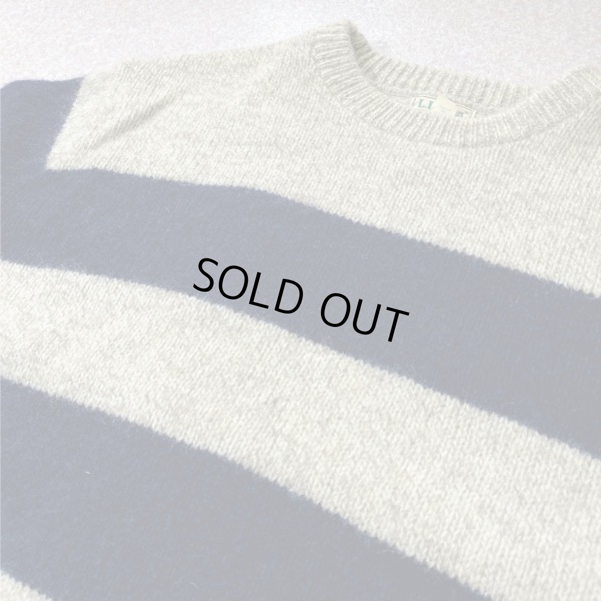 画像14: 「L.L.Bean(エルエルビーン)」メランジ 太ボーダー USA製 ローゲージ クルーネック ニット (14)