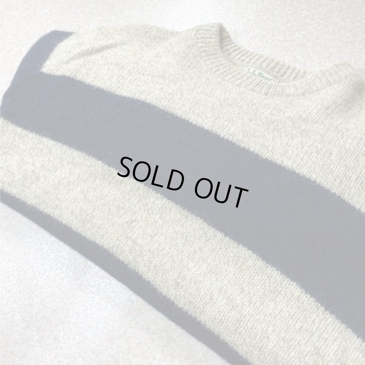 画像15: 「L.L.Bean(エルエルビーン)」メランジ 太ボーダー USA製 ローゲージ クルーネック ニット (15)