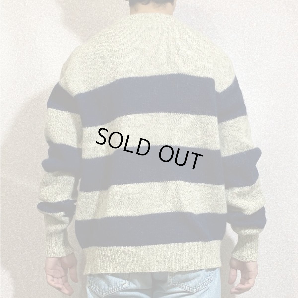 画像20: 「L.L.Bean(エルエルビーン)」メランジ 太ボーダー USA製 ローゲージ クルーネック ニット (20)