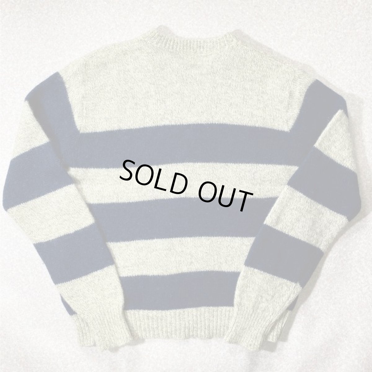 画像9: 「L.L.Bean(エルエルビーン)」メランジ 太ボーダー USA製 ローゲージ クルーネック ニット (9)