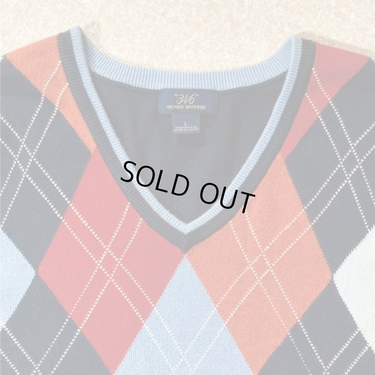 画像3: 「Brooks Brothers(ブルックスブラザーズ)」アーガイル柄 Vネック ニット ベスト (3)