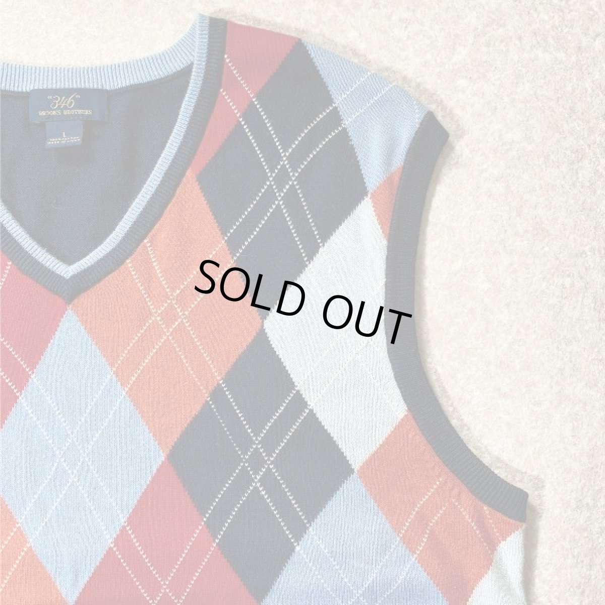 画像4: 「Brooks Brothers(ブルックスブラザーズ)」アーガイル柄 Vネック ニット ベスト (4)