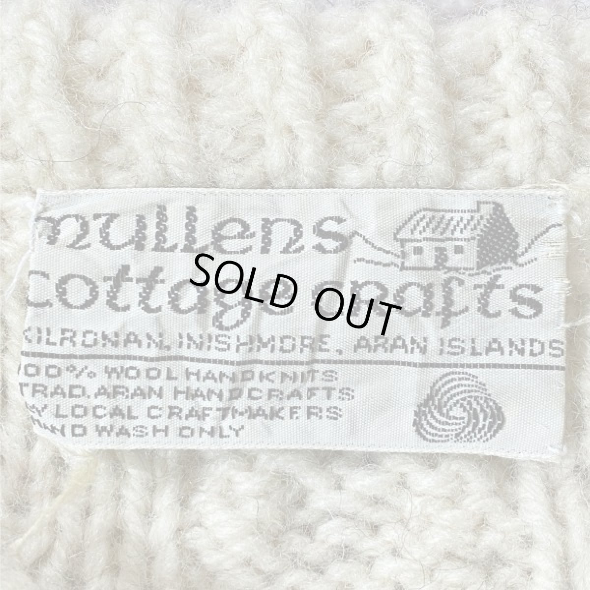 画像6: 「mullens cottage crafts(ミューレンズ コテージ クラフツ)」オフホワイト ローゲージ ケーブル アラン ハンドニット (6)