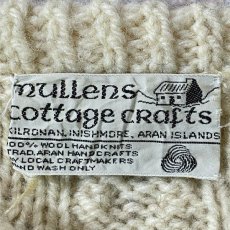 画像6: 「mullens cottage crafts(ミューレンズ コテージ クラフツ)」オフホワイト ローゲージ ケーブル アラン ハンドニット (6)