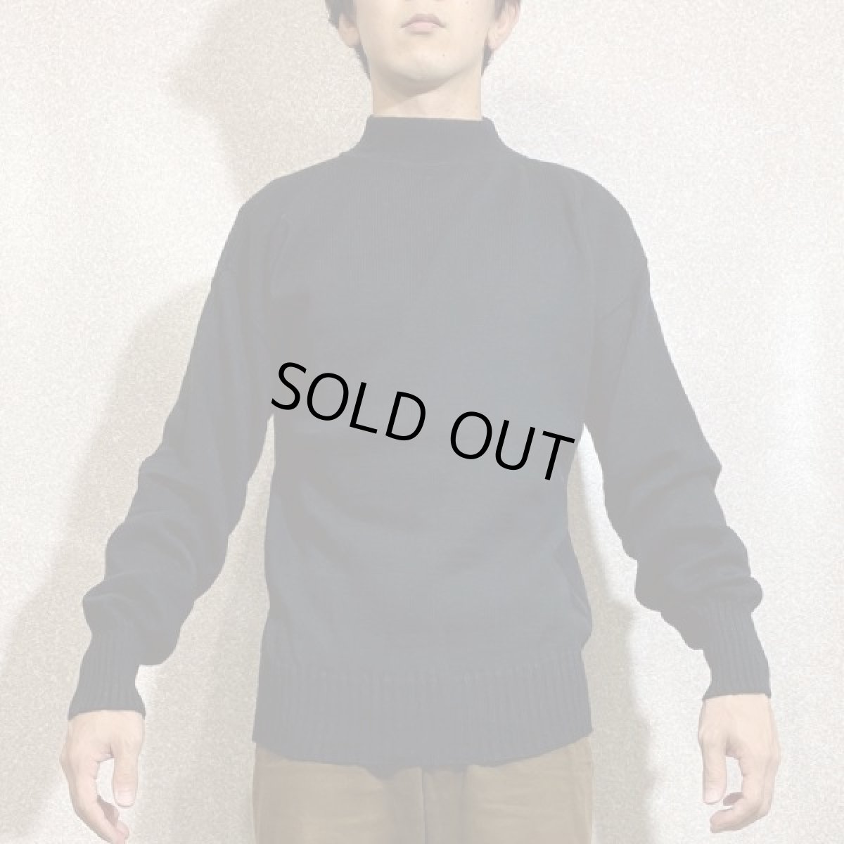 画像16: 「U.S. NAVY(ユー・エス・ネイビー)」ブラック モックネック ミリタリー 軍物 ウール ニット (16)