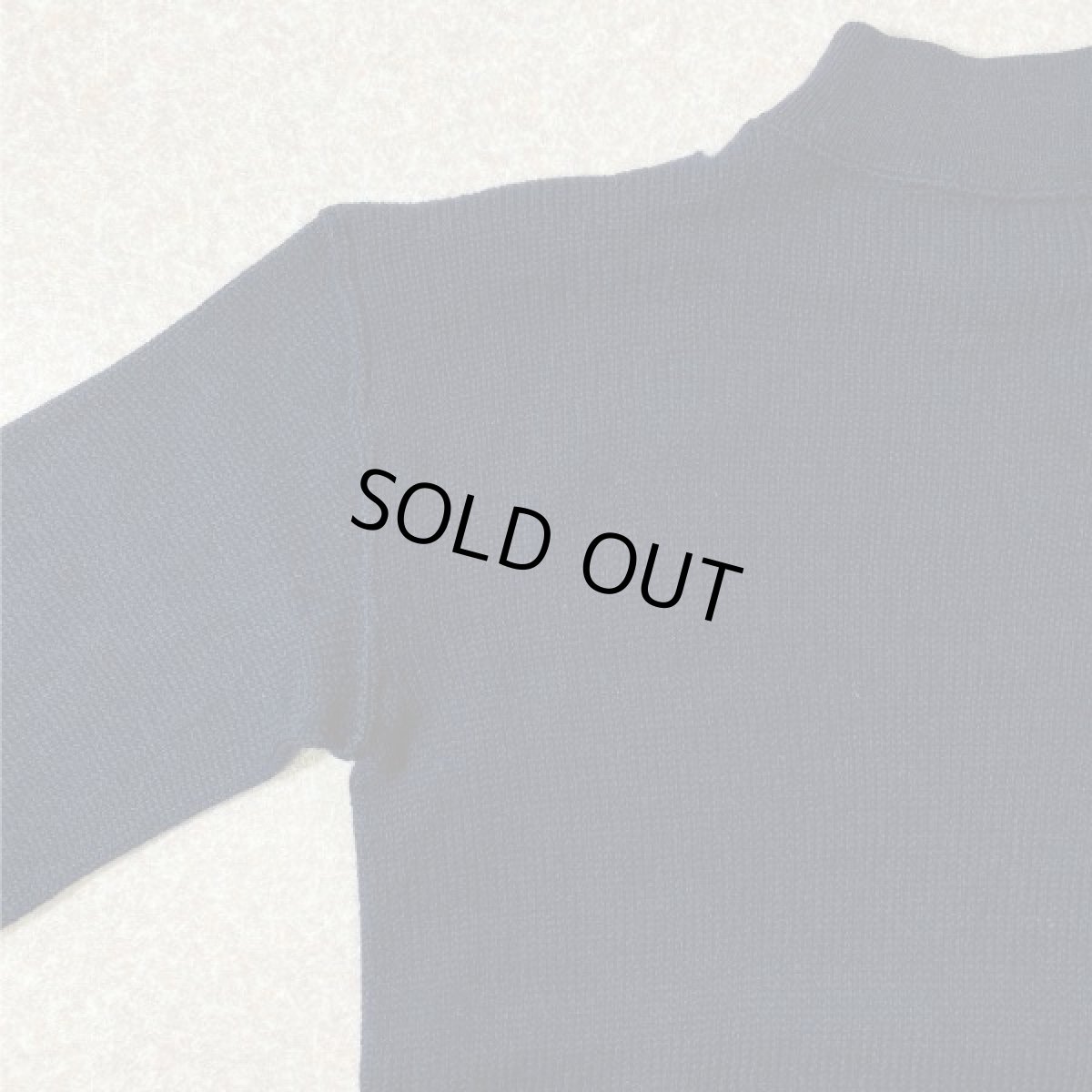 画像2: 「U.S. NAVY(ユー・エス・ネイビー)」ブラック モックネック ミリタリー 軍物 ウール ニット (2)