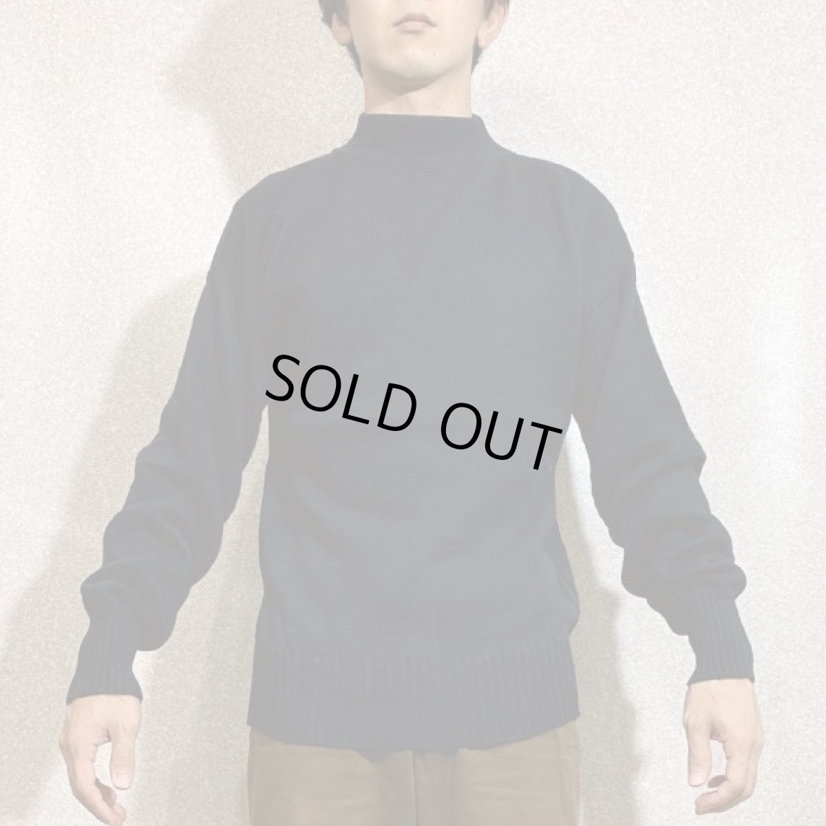 画像16: 「U.S. NAVY(ユー・エス・ネイビー)」ブラック モックネック ミリタリー 軍物 ウール ニット (16)