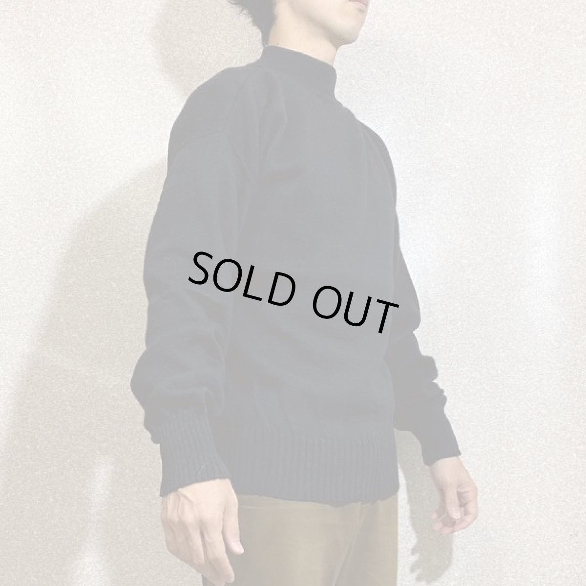 画像17: 「U.S. NAVY(ユー・エス・ネイビー)」ブラック モックネック ミリタリー 軍物 ウール ニット (17)