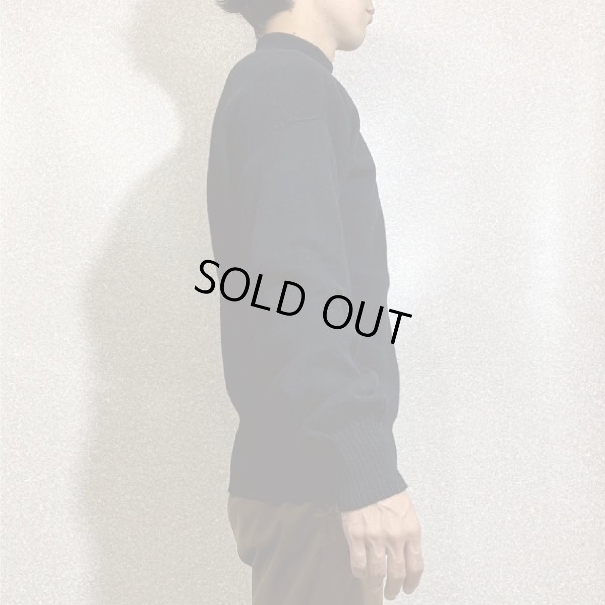 画像18: 「U.S. NAVY(ユー・エス・ネイビー)」ブラック モックネック ミリタリー 軍物 ウール ニット (18)