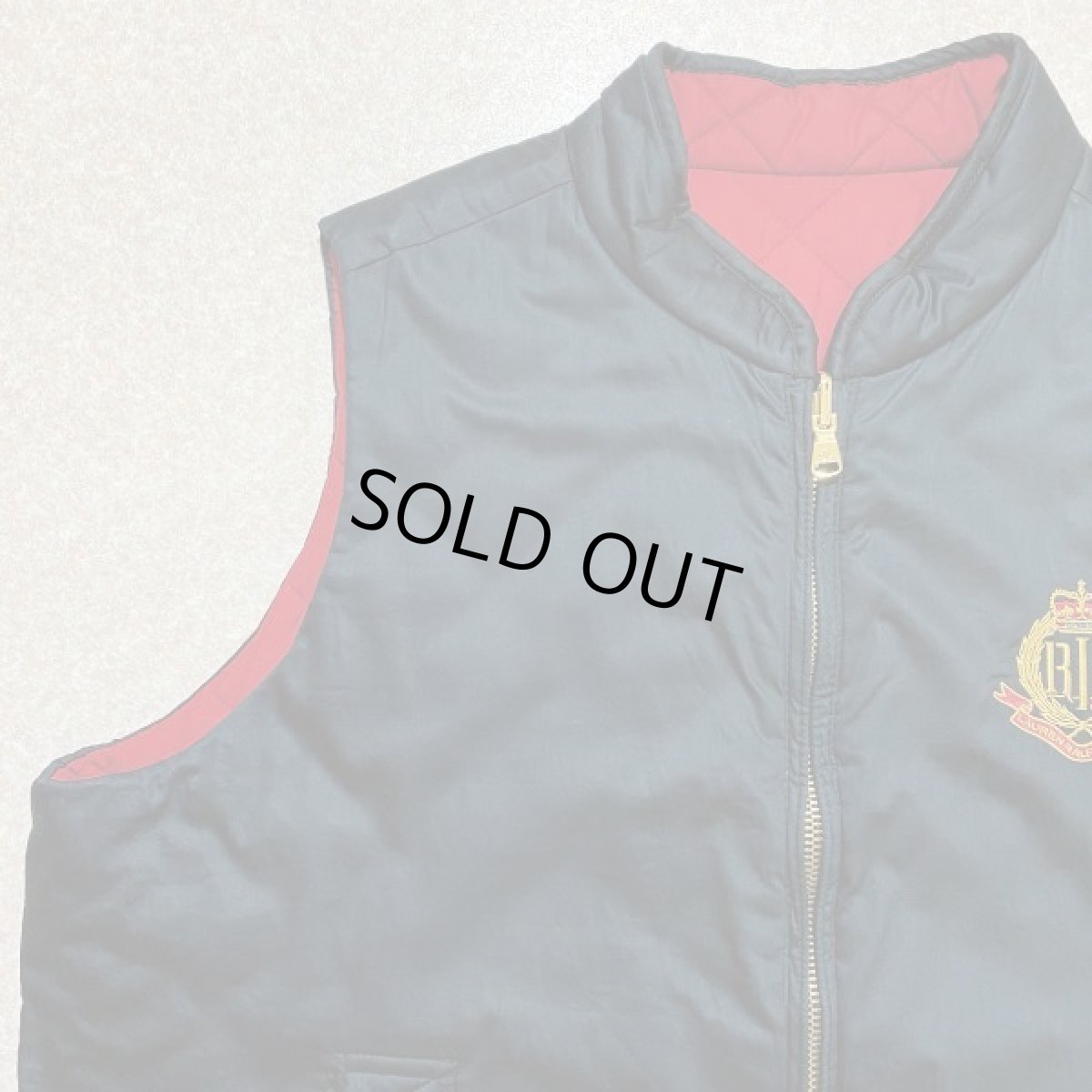 画像2: 「LAUREN RALPH LAUREN(ローレン ラルフローレン)」中綿キルティング クレスト刺繍 スカーフプリント リバーシブル ベスト (2)