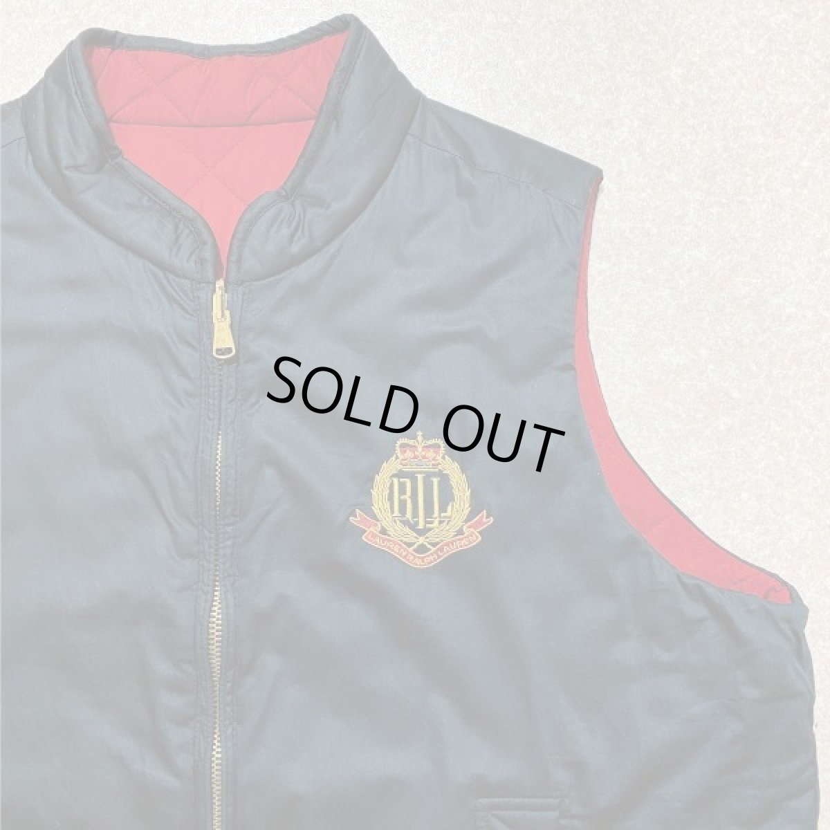 画像3: 「LAUREN RALPH LAUREN(ローレン ラルフローレン)」中綿キルティング クレスト刺繍 スカーフプリント リバーシブル ベスト (3)