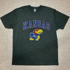 画像1: 「NEW AGENDA(ニュー アジェンダ)」KANSAS KU  カンザス大学 ジェイホークス クラックプリント Tシャツ (1)