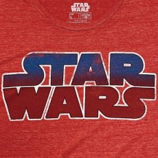 画像6: 「STAR WARS(スターウォーズ)」グラデーション ロゴ 杢調 赤 プリント Tシャツ (6)