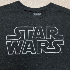 画像3: 「STAR WARS(スターウォーズ)」縁取りロゴ 杢調 ブラック プリント Tシャツ (3)