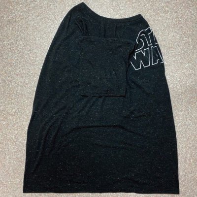 画像3: 「STAR WARS(スターウォーズ)」縁取りロゴ 杢調 ブラック プリント Tシャツ