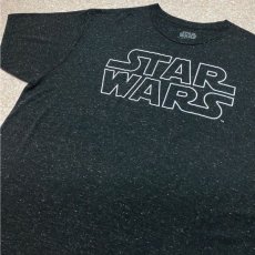 画像15: 「STAR WARS(スターウォーズ)」縁取りロゴ 杢調 ブラック プリント Tシャツ (15)