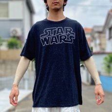 画像16: 「STAR WARS(スターウォーズ)」縁取りロゴ 杢調 ブラック プリント Tシャツ (16)