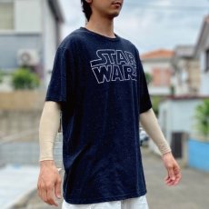 画像17: 「STAR WARS(スターウォーズ)」縁取りロゴ 杢調 ブラック プリント Tシャツ (17)