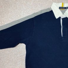 画像2: 「NAUTICA(ノーティカ)」ナンバリング 83 ライン切替 ヨット刺繍 ラガーシャツ (2)