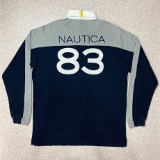 画像10: 「NAUTICA(ノーティカ)」ナンバリング 83 ライン切替 ヨット刺繍 ラガーシャツ (10)