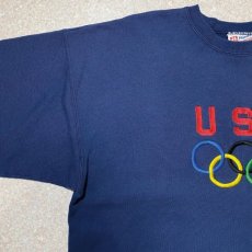 画像2: 「Hanes(ヘインズ)」90s オリンピック 五輪 USA 限定 USA製 ヘビーウェイト HEAVYWEIGHT ネイビー トレーナー (2)