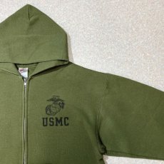 画像4: 「U.S. MARINE(ユー・エス・マリーン)」海兵隊 実物 放出品 90s USMC USA製 スウェット ZIP パーカー (4)