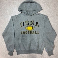 画像1: 「Champion(チャンピオン)」ECO FLEECE エコ フリース 90s USNA FOOTBALL アメリカ合衆国海軍兵学校 フットボール プルオーバー パーカー (1)