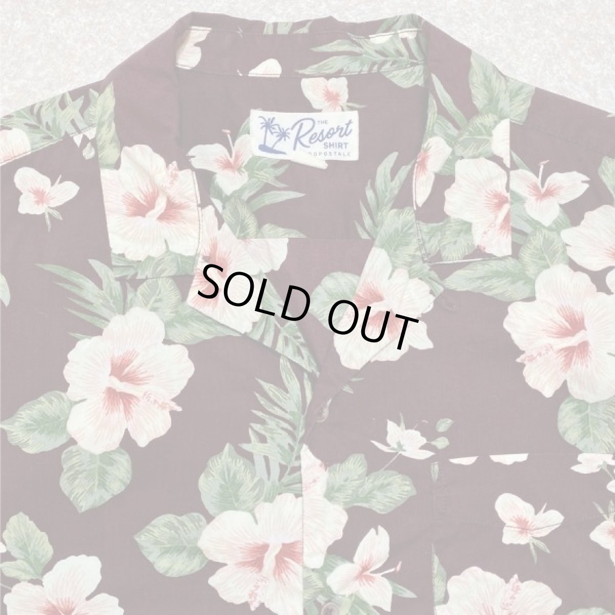 画像3: 「AEROPOSTALE(エアロポステール)」ハイビスカス柄 ブラウン ボルドー 90s アロハシャツ 開襟シャツ (3)