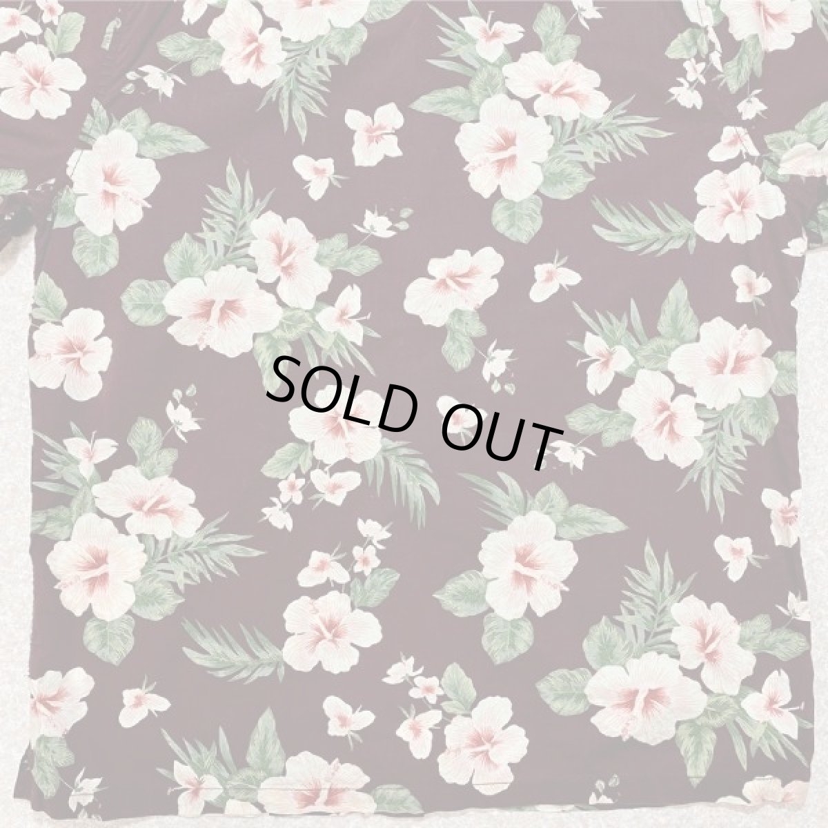 画像14: 「AEROPOSTALE(エアロポステール)」ハイビスカス柄 ブラウン ボルドー 90s アロハシャツ 開襟シャツ (14)