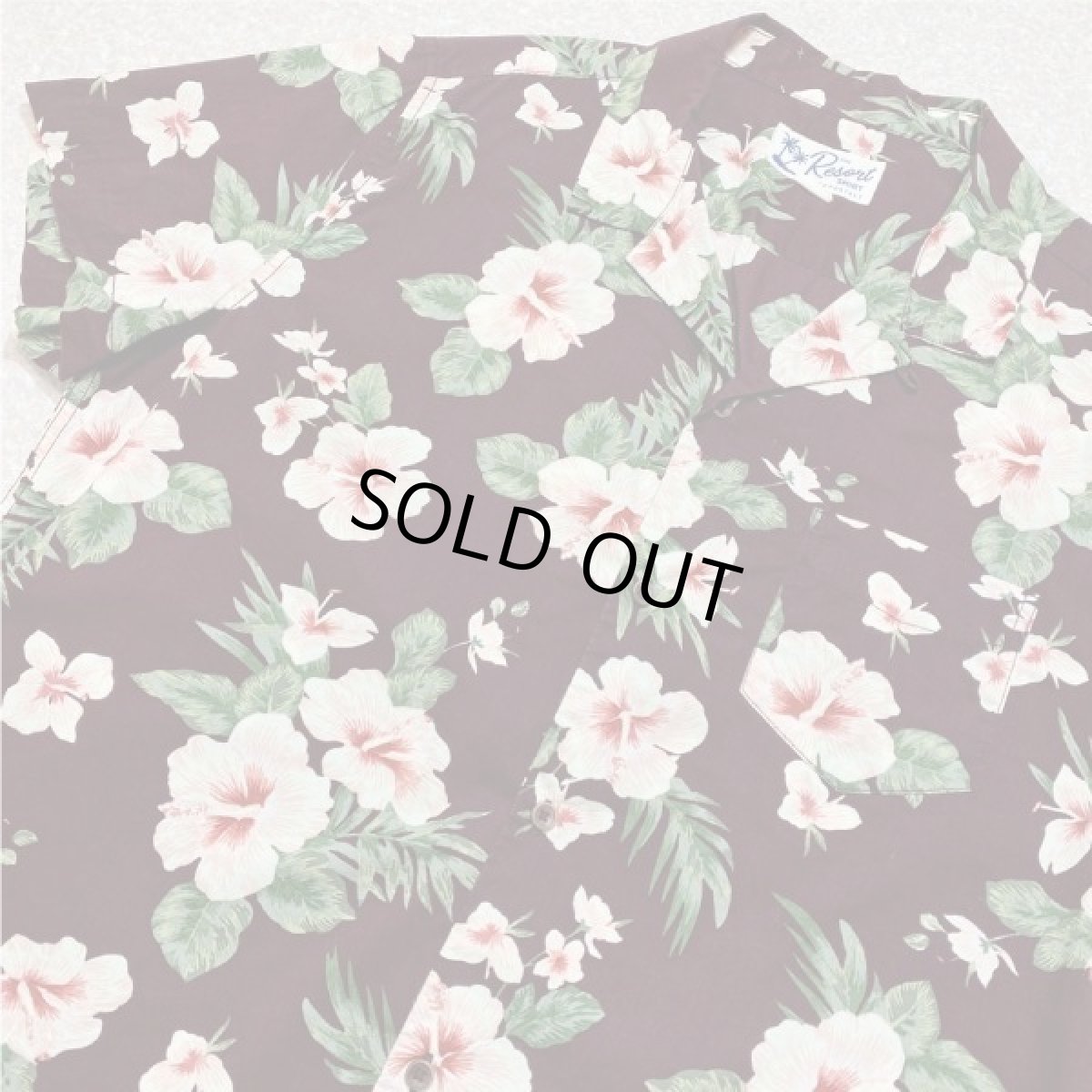 画像15: 「AEROPOSTALE(エアロポステール)」ハイビスカス柄 ブラウン ボルドー 90s アロハシャツ 開襟シャツ (15)