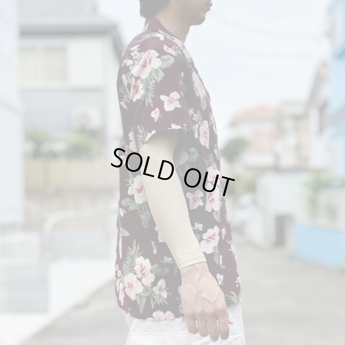 画像18: 「AEROPOSTALE(エアロポステール)」ハイビスカス柄 ブラウン ボルドー 90s アロハシャツ 開襟シャツ (18)