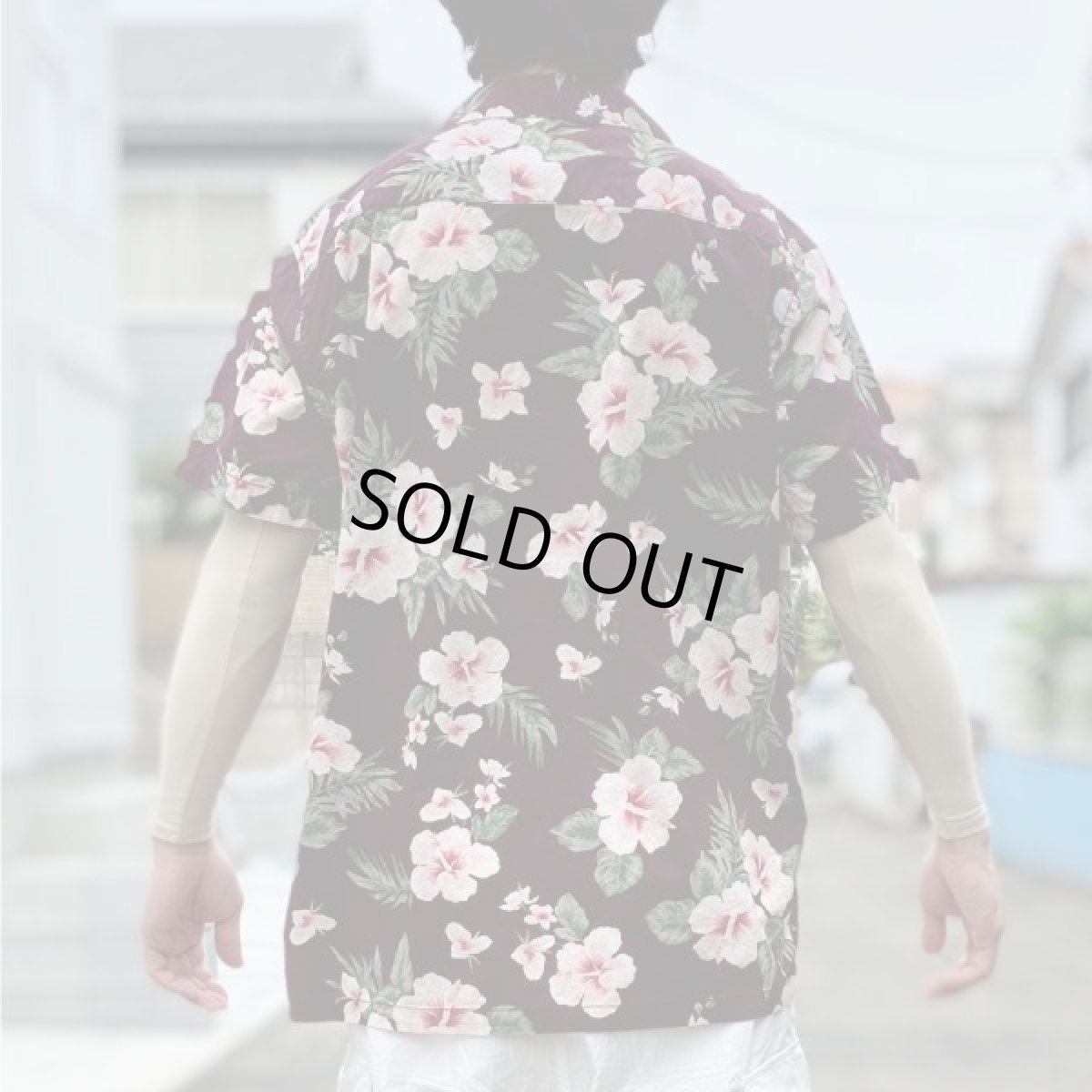 画像20: 「AEROPOSTALE(エアロポステール)」ハイビスカス柄 ブラウン ボルドー 90s アロハシャツ 開襟シャツ (20)