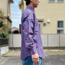 画像18: 「L.L.Bean(エルエルビーン)」子持ち縞 ネイビー×バーガンディ 70s 80s ボタンダウンシャツ (18)