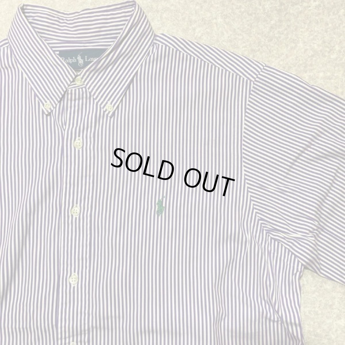 画像4: 「RALPH LAUREN(ラルフローレン)」カスタムフィット 紫 ロンドンストライプ ボタンダウンシャツ (4)