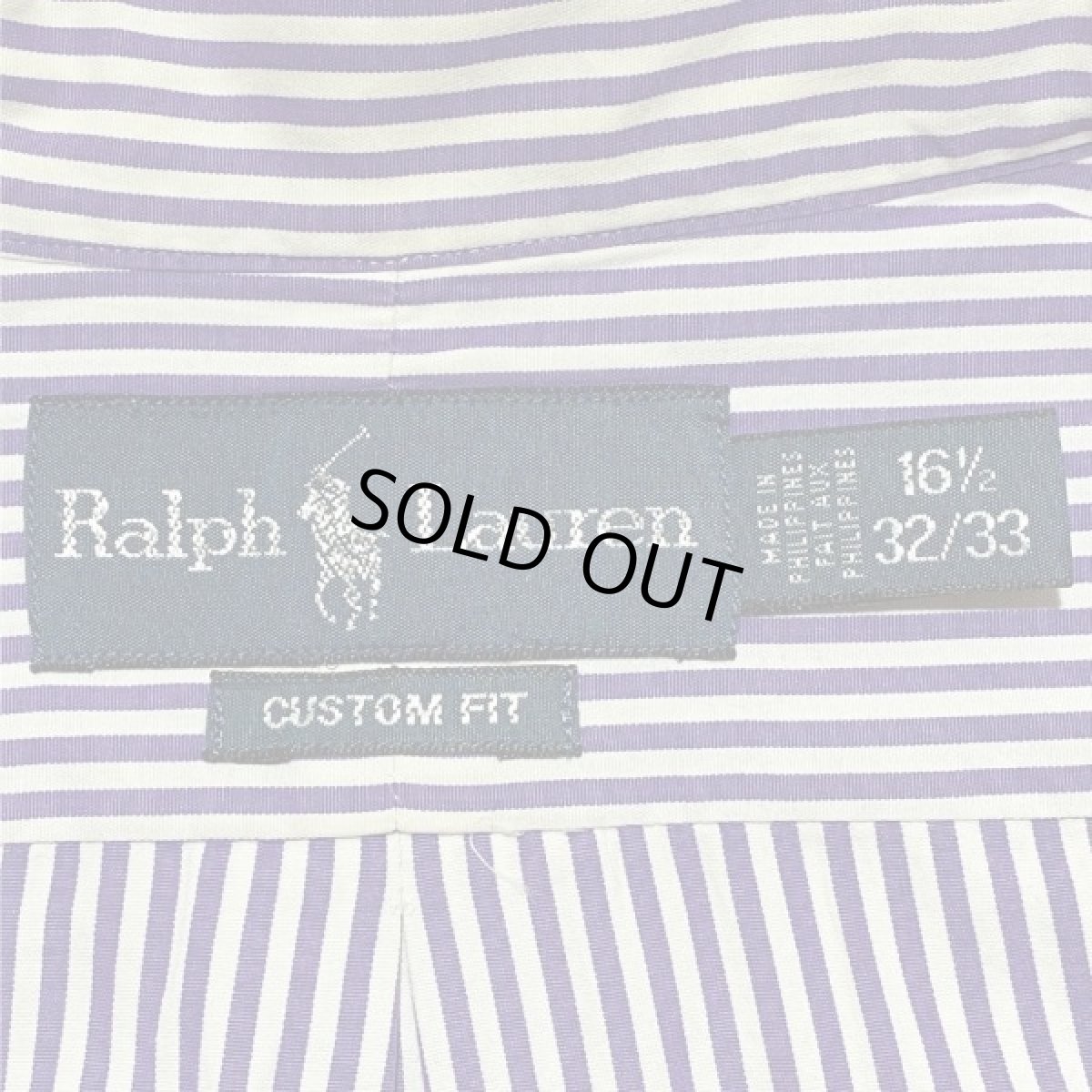 画像8: 「RALPH LAUREN(ラルフローレン)」カスタムフィット 紫 ロンドンストライプ ボタンダウンシャツ (8)