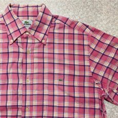 画像4: 「Lacoste(ラコステ)」4×4チェック フララコ 90s ピンク ボタンダウンシャツ (4)