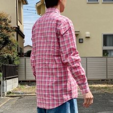 画像19: 「Lacoste(ラコステ)」4×4チェック フララコ 90s ピンク ボタンダウンシャツ (19)